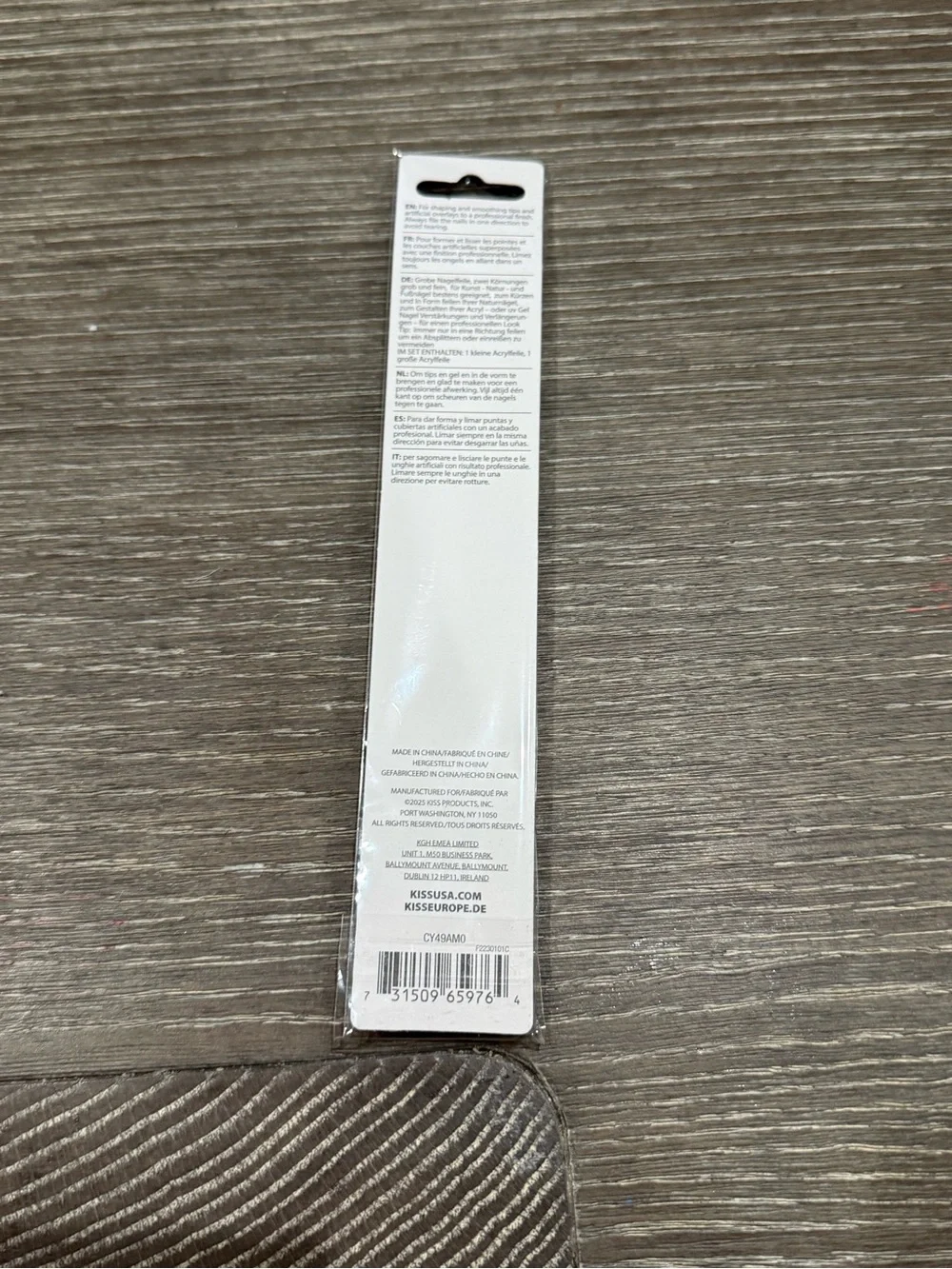 NWT KISS Black Emery Board Nail File